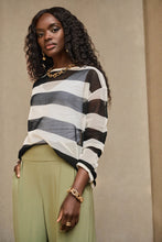 Load image into Gallery viewer, Joseph Ribkoff Striped Sweater Knit Pullover
