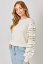 Load image into Gallery viewer, Textured Sleeve Sweater In Peach Coral
