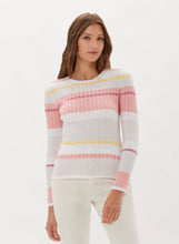 Load image into Gallery viewer, Long Sleeve Striped Rib Crewneck Top
