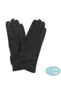 Ribbon Trim Winter Gloves