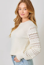 Load image into Gallery viewer, Textured Sleeve Sweater In Peach Coral
