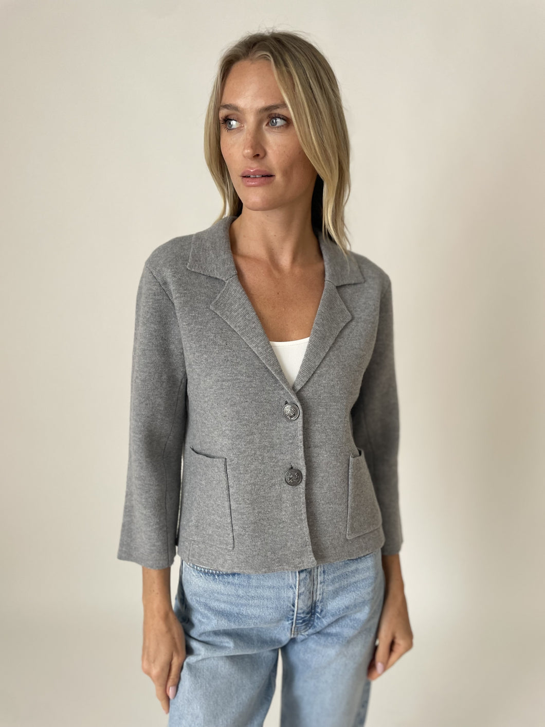 Six Fifty 3/4 Sleeve Knit Blazer