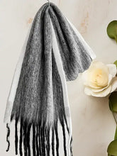 Load image into Gallery viewer, JC021030 Long Fringe Cozy Fuzzy Two-Tone Ombre Scarf
