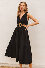 Load image into Gallery viewer, Cotton O Ring Cutout Midi Dress
