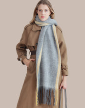 Load image into Gallery viewer, JC021030 Long Fringe Cozy Fuzzy Two-Tone Ombre Scarf
