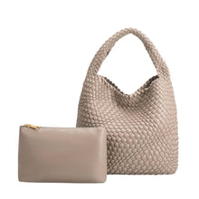 Load image into Gallery viewer, Johanna Taupe Large Recycled Vegan Shoulder Bag
