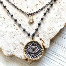 Load image into Gallery viewer, Evil eye third eye protection charm necklace layering
