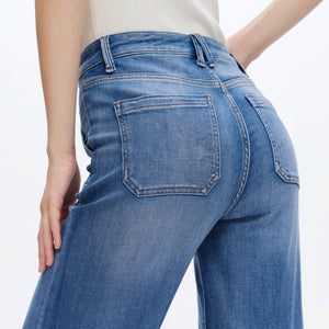 HIGH RISE RELAXED STRAIGHT JEANS WITH RAW HEM BYT5190