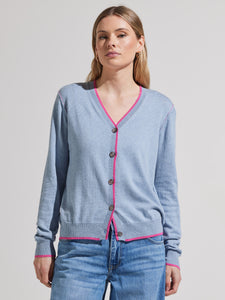 Zaket and Plover Essential Cardigan in Lt. Denim