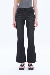 Jess Mid Rise Flare Jeans by Bayeas