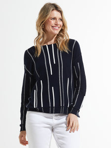 Zaket and Plover Ottoman Detail Sweater in Ink