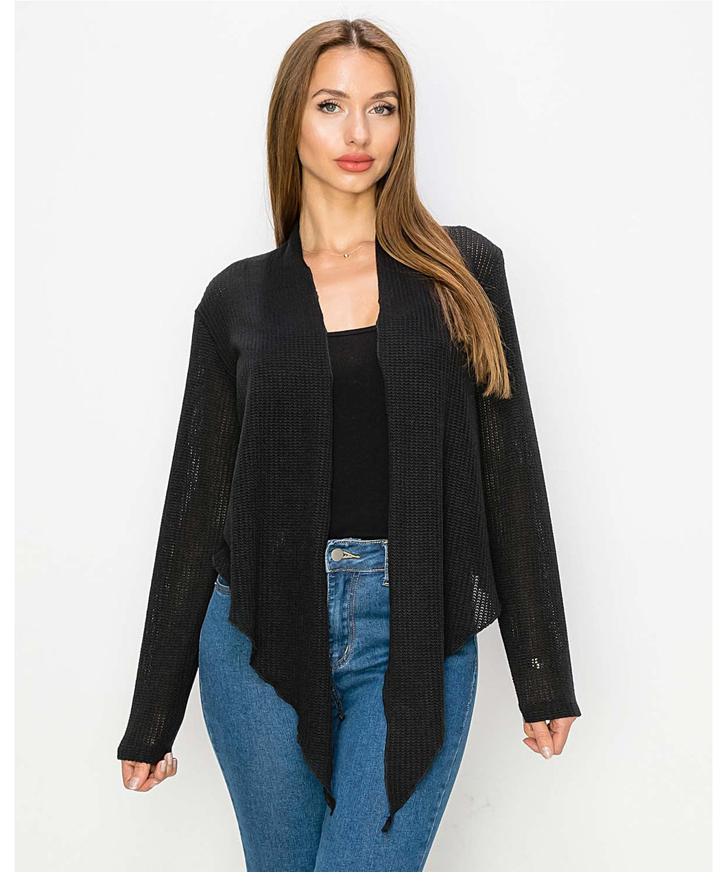 Knit Cropped Cardigan with Tit Front