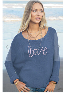Love Crew Neck Cotton Knit Top by Wooden Ships