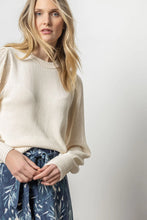 Load image into Gallery viewer, Pointelle Sleeve Crewneck Sweater by Lilla P
