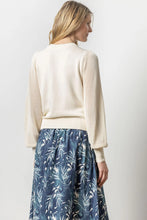 Load image into Gallery viewer, Pointelle Sleeve Crewneck Sweater by Lilla P
