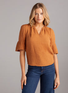 Flare Sleeve Top by Red Haute