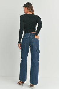 7 Pocket Black Cargo Jean