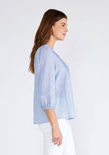 Load image into Gallery viewer, Pintuck 3/4 Sleeve Button Down Blouse
