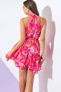 A Printed Woven Mini Dress - ID21031