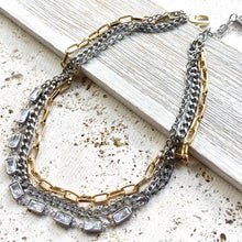 Load image into Gallery viewer, Mixed metal non tarnishing necklace edgy glam jewelry
