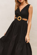 Load image into Gallery viewer, Cotton O Ring Cutout Midi Dress
