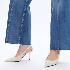 HIGH RISE RELAXED STRAIGHT JEANS WITH RAW HEM BYT5190