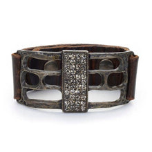 Load image into Gallery viewer, Open Rectangle Leather Bracelet
