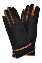 Load image into Gallery viewer, Braided Band Trim Suede Smart Winter Gloves
