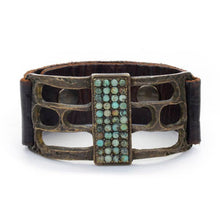 Load image into Gallery viewer, Open Rectangle Leather Bracelet
