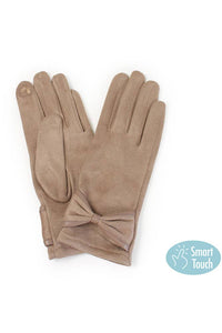 Ribbon Trim Winter Gloves