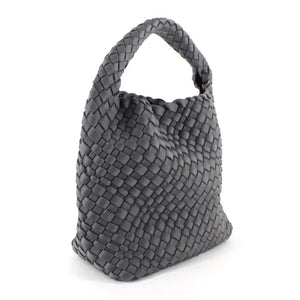 Small Nylon Woven Hobo Crossbody Bag with Cosmetic Pouch