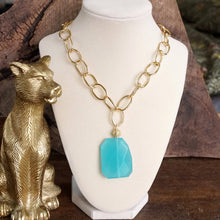 Load image into Gallery viewer, Statement Natural Stone Chain necklace
