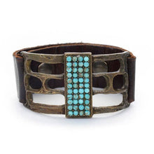 Load image into Gallery viewer, Open Rectangle Leather Bracelet

