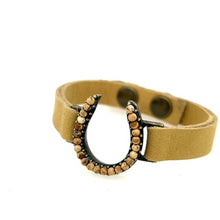 Load image into Gallery viewer, Skinny Horseshoe Leather Bracelet
