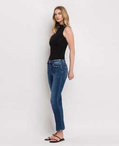 MID RISE ANKLE SLIM STRAIGHT JEANS F4999