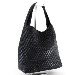 Woven Hobo Bag with Cosmetic Pouch