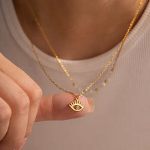Load image into Gallery viewer, Evil Eye Gold Plated Stainless Steel Layered Necklace
