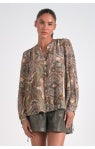 Beige Paisley Top by Elan