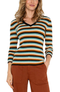 Striped V Neck Sweater by Liverpool