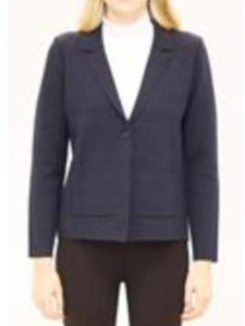 Single Button Knit Blazer with Pockets by Metric