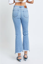 Load image into Gallery viewer, Frayed Hem Stretch Denim Crop Flare by Hidden Denim
