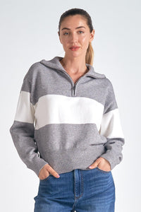 SWS11299 Grey/White Sweater by Elan